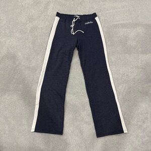 Hollister Navy Sweatpants with White Stripes